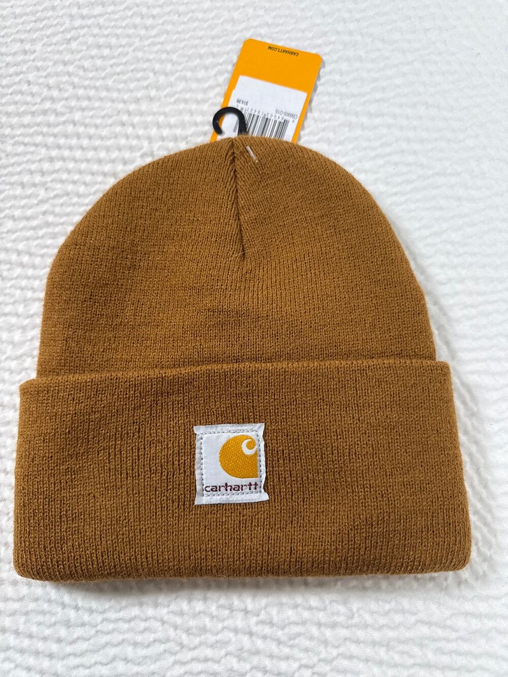 Carhartt Youth Acrylic Watch Hat Beanie Classic Brown Rib Knit Cuffed Cap NWT